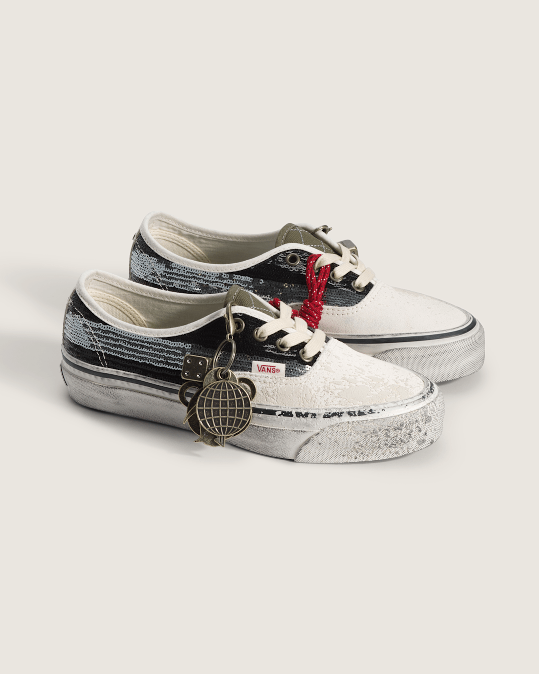 Women Vans Premium Authentic "Charms" Shoe in Black / White