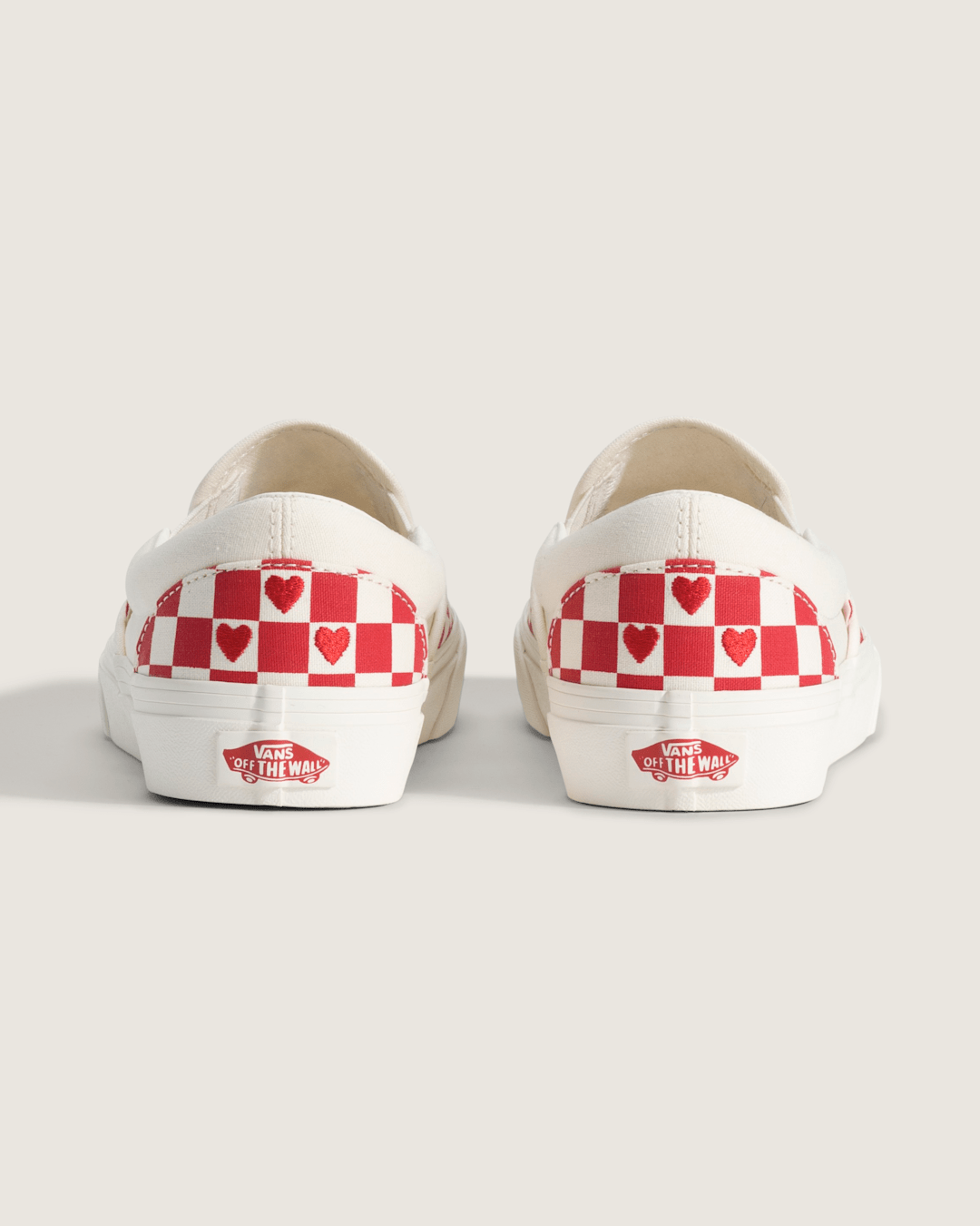 Women Vans Classic Slip-On Checkerboard Shoe in Checkerboard Racing Red