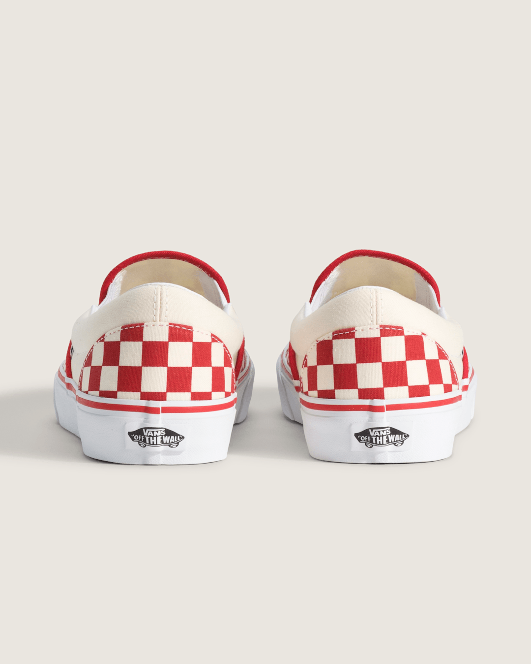 Women|Men Vans Classic Slip-On Checkerboard Shoe in Racing Red / White
