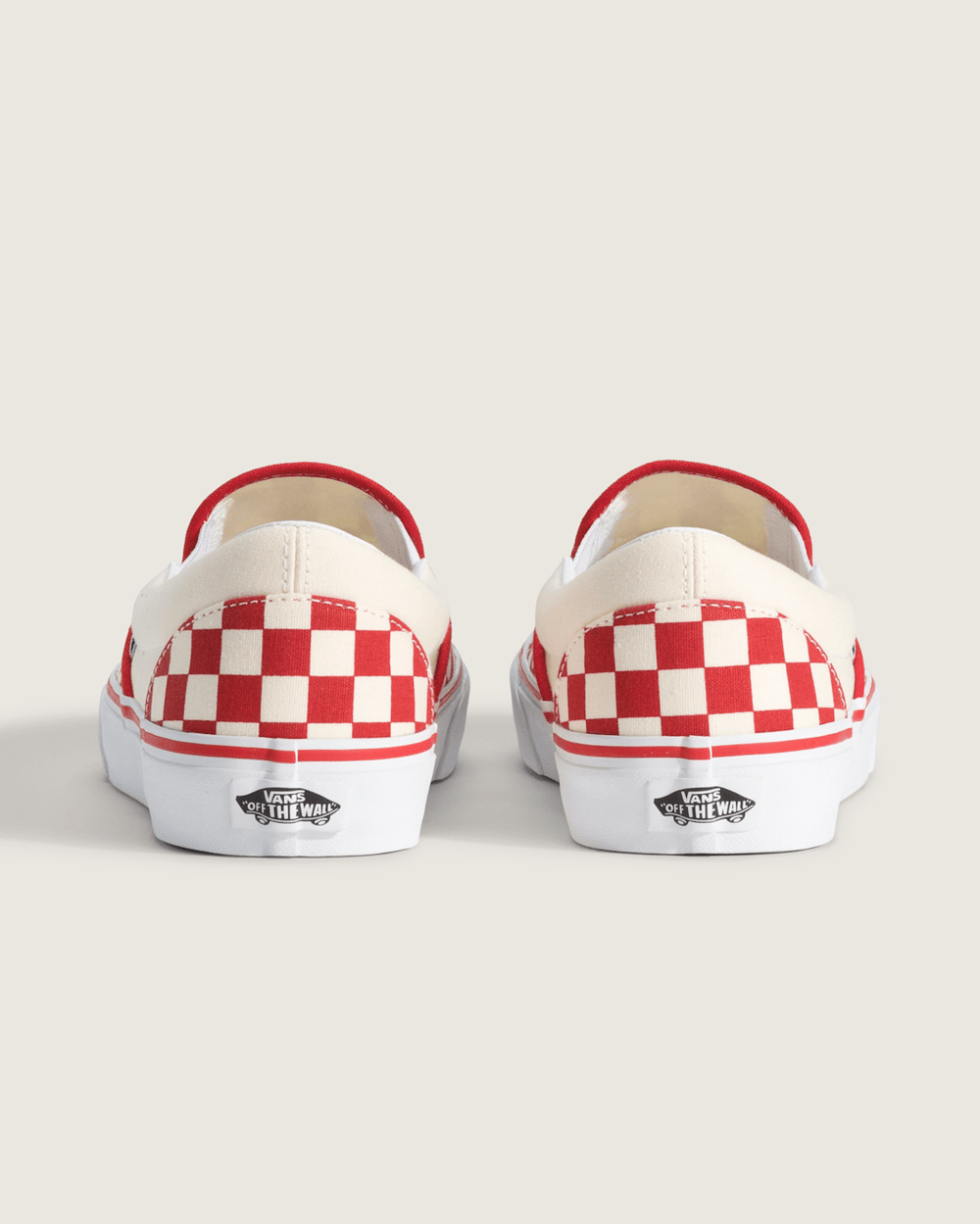 Women|Men Vans Classic Slip-On Checkerboard Shoe in Racing Red / White