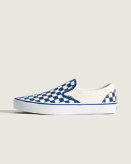 Women|Men Vans Classic Slip-On Checkerboard Shoe in True Blue / White