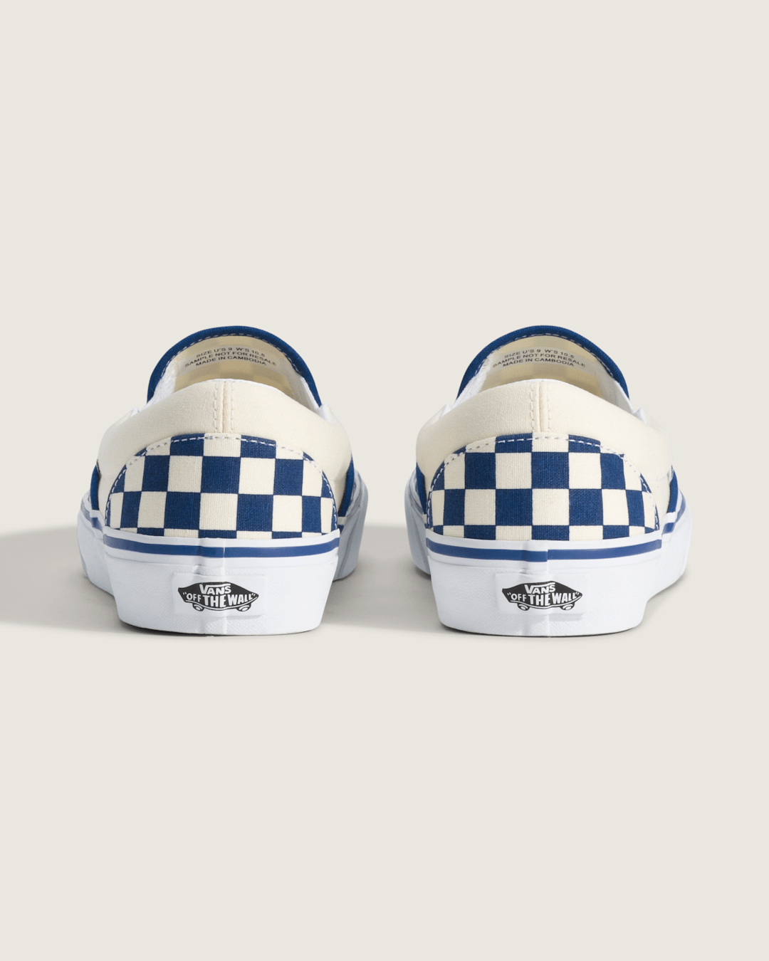 Women|Men Vans Classic Slip-On Checkerboard Shoe in True Blue / White