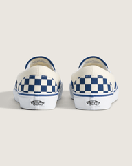 Women|Men Vans Classic Slip-On Checkerboard Shoe in True Blue / White