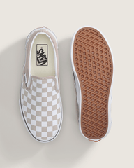 Women Vans Classic Slip-On Checkerboard Shoe in Checkerboard Mushroom Brown