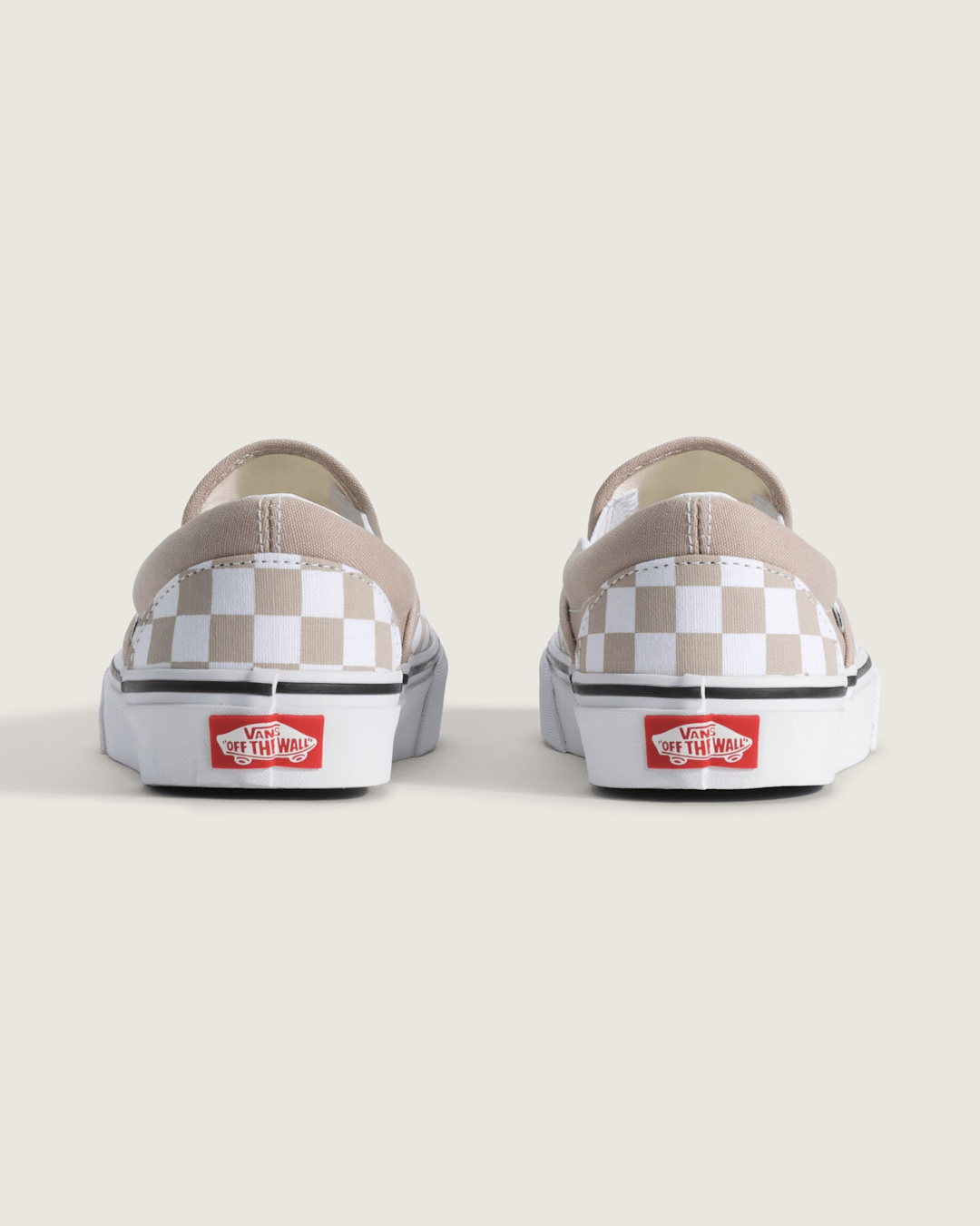 Women Vans Classic Slip-On Checkerboard Shoe in Checkerboard Mushroom Brown