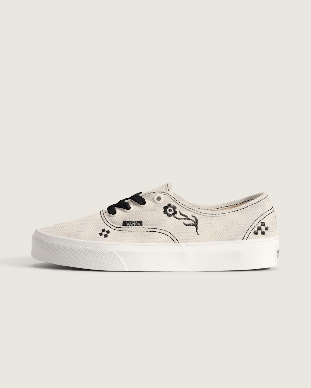 Women Vans Authentic Shoe in Beige / Black