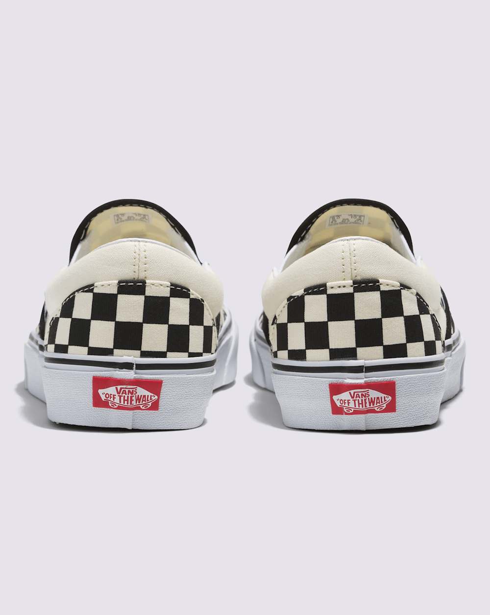 Women|Men Vans Classic Slip-On Wide Checkerboard Shoe in Checkerboard Black / Classic White