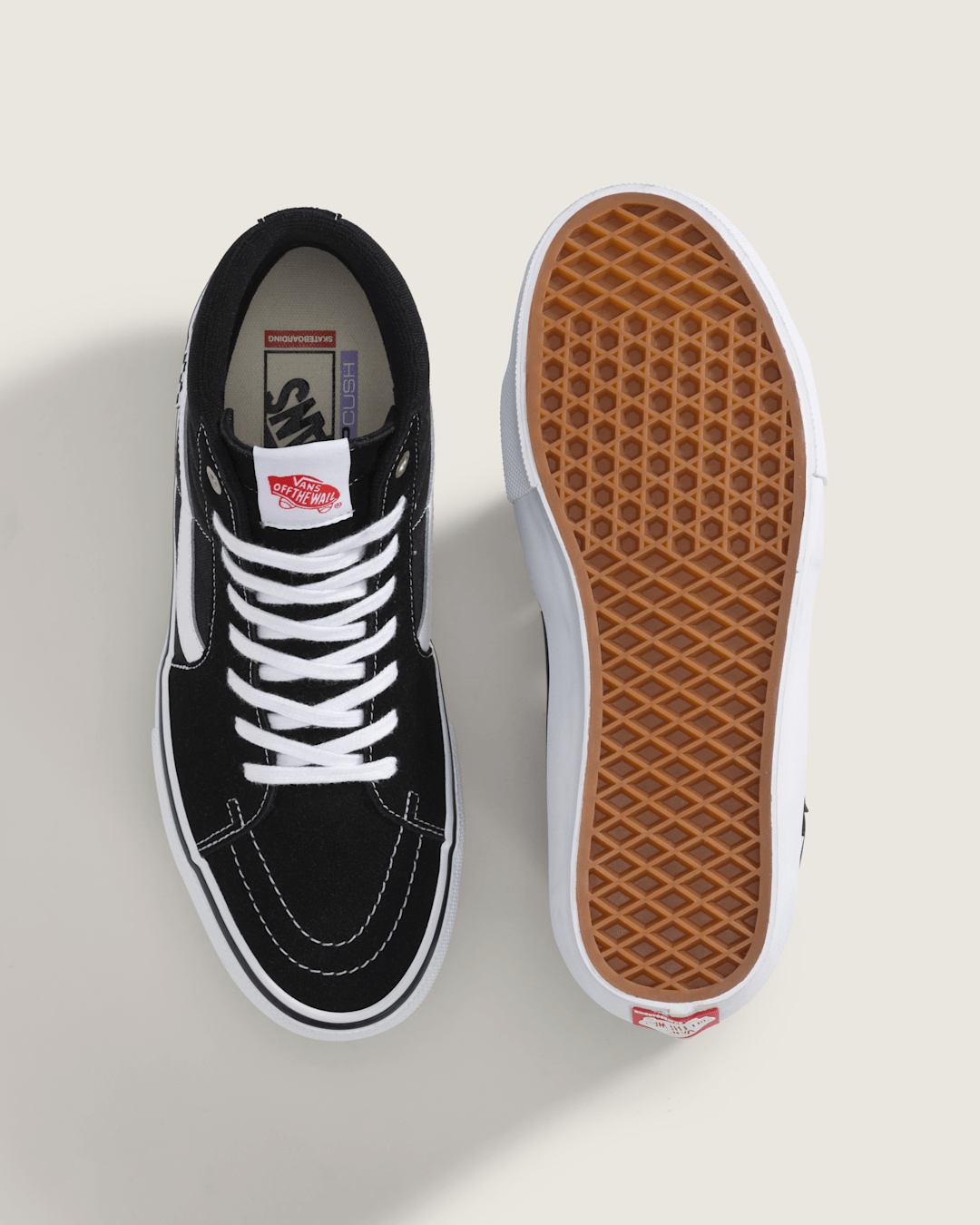 Women|Men Vans Skate Sk8-Hi Black/White Skate Shoe