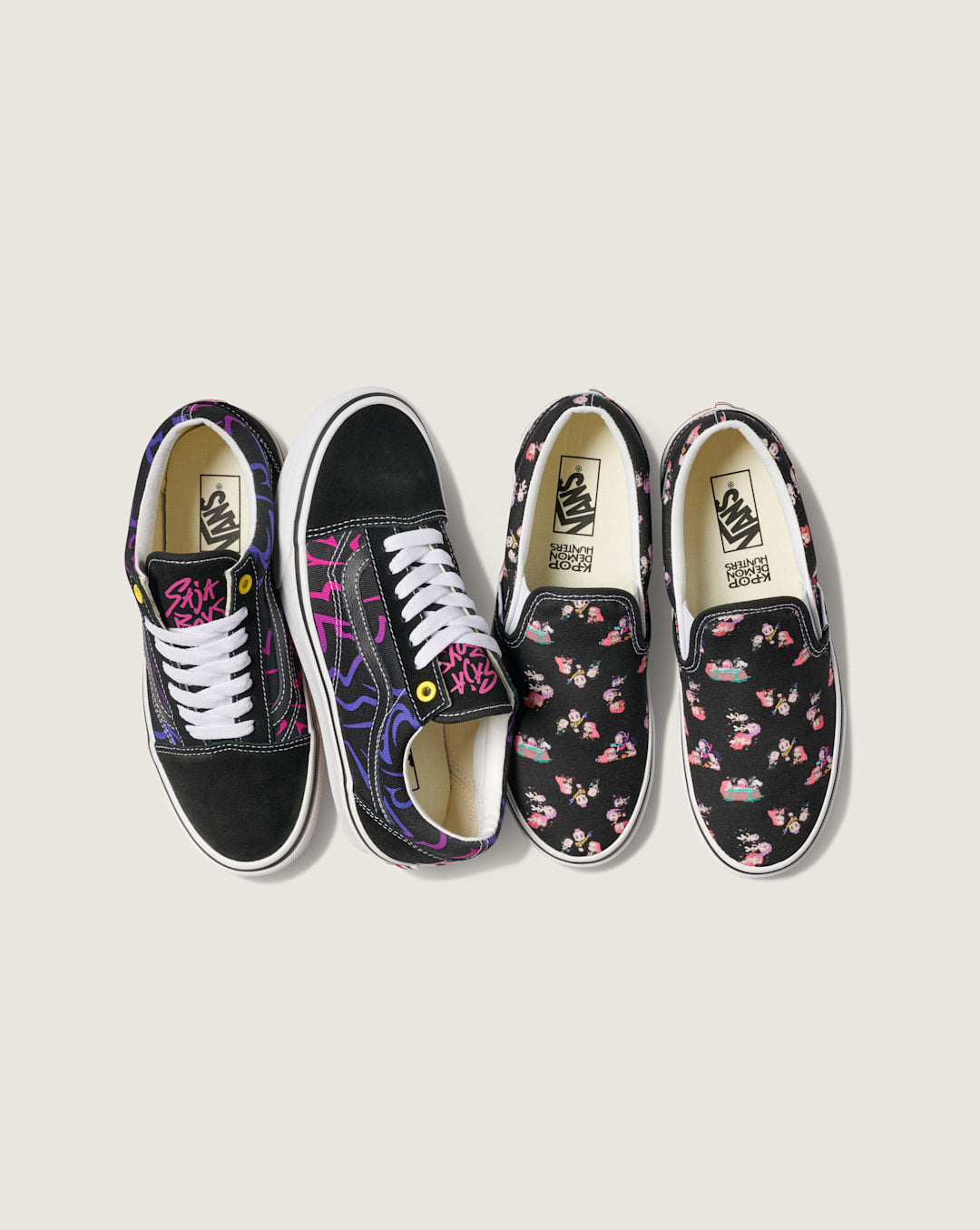 Women Vans KPop Demon Hunters x Vans Classic Slip-On Shoe in Kpop Demon Hunters Black