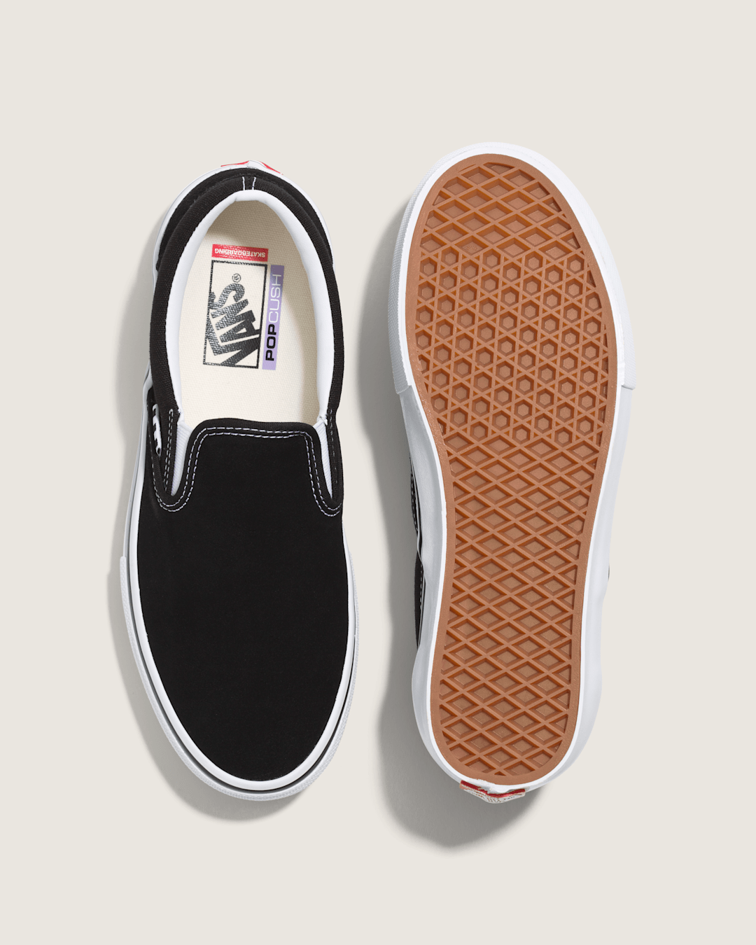 Women|Men Vans Skate Slip-On Black/White Skate Shoe