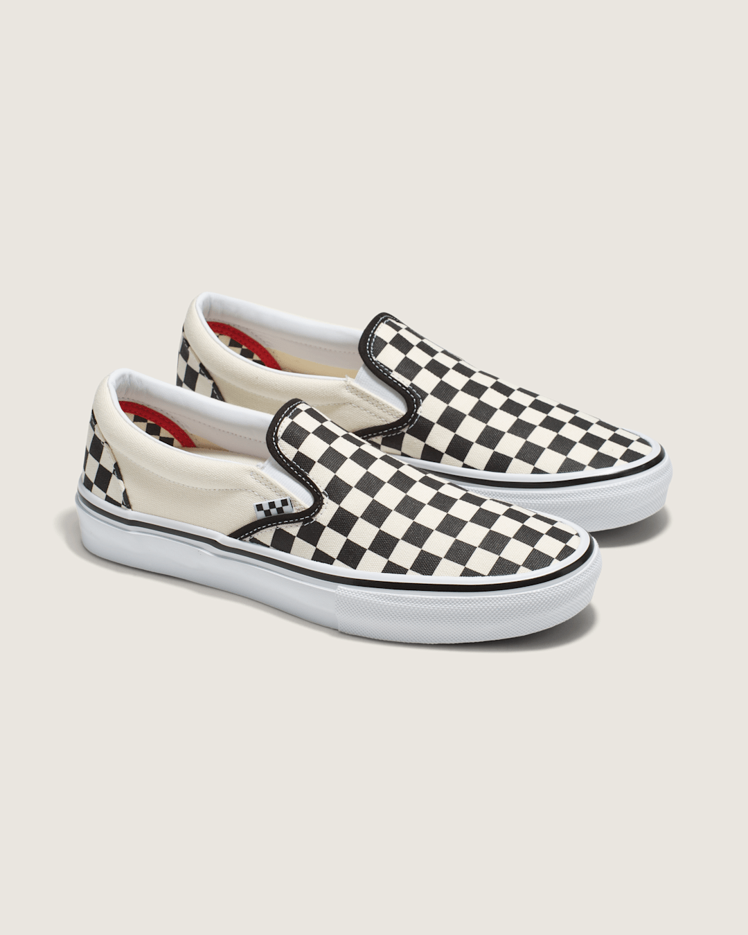Women|Men Vans Skate Slip-On Checkerboard Shoe in Checkerboard Black / Off White