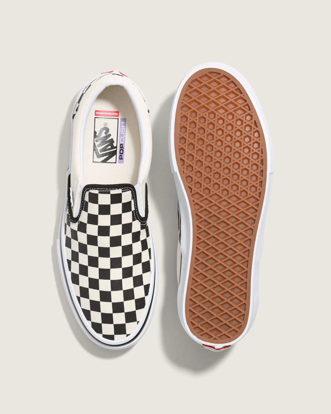 Women|Men Vans Skate Slip-On Checkerboard Shoe in Checkerboard Black / Off White
