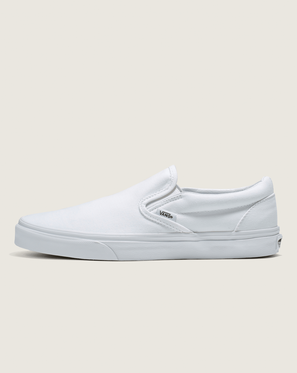 Women|Men Vans Classic Slip-On Wide Canvas True White Classics Shoe