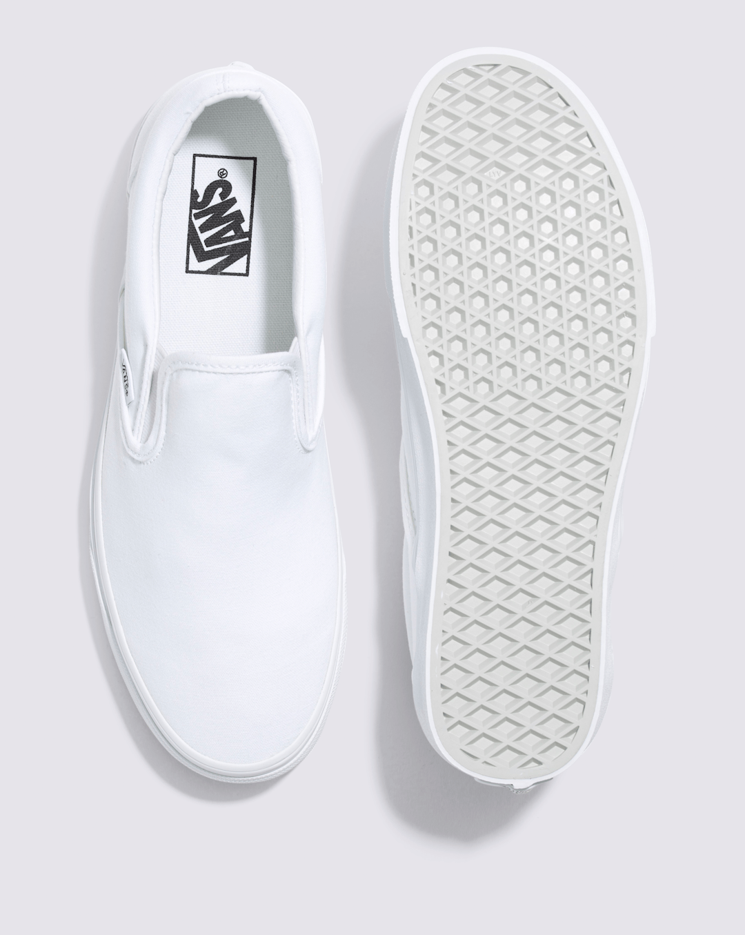 Women|Men Vans Classic Slip-On Wide Canvas True White Classics Shoe