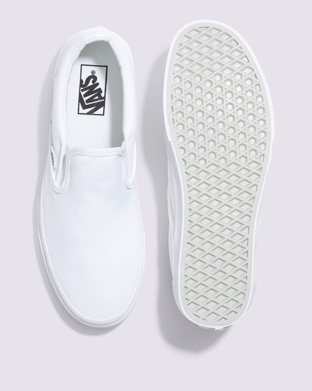 Women|Men Vans Classic Slip-On Wide Canvas True White Classics Shoe