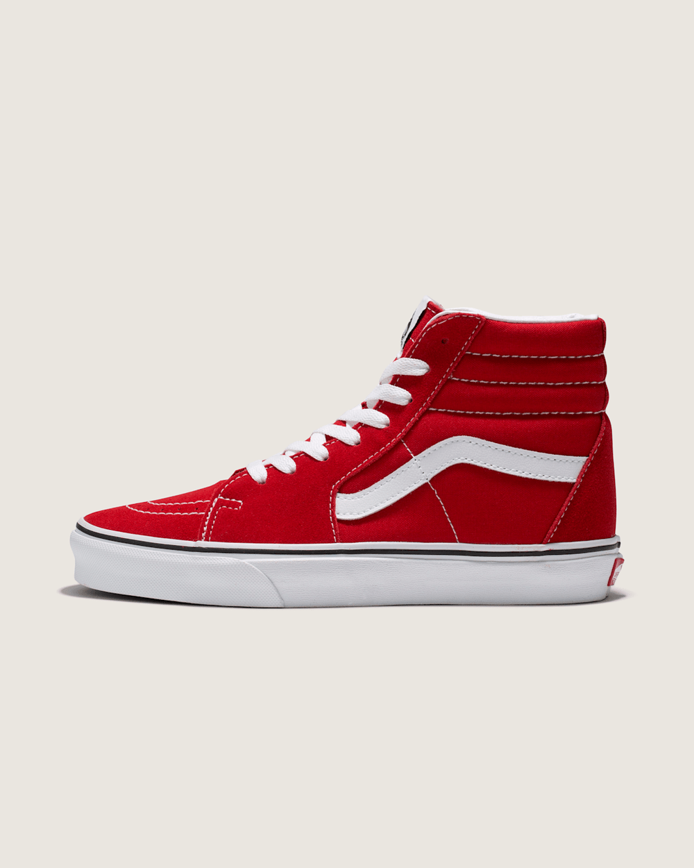 Women Vans Sk8-Hi Shoe in Racing Red / True White