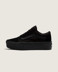 Women Vans Old Skool Stackform Suede/Canvas Black/Black Shoe
