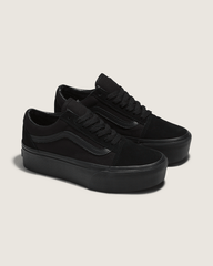 Women Vans Old Skool Stackform Suede/Canvas Black/Black Shoe