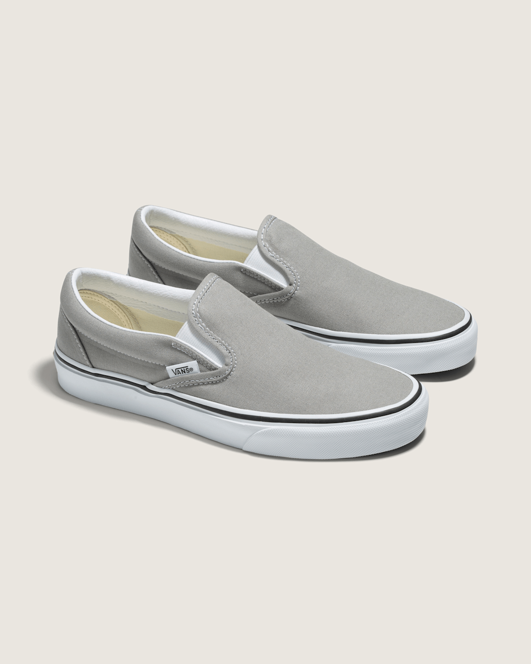Women|Men Vans Classic Slip-On Drizzle/True White Shoe
