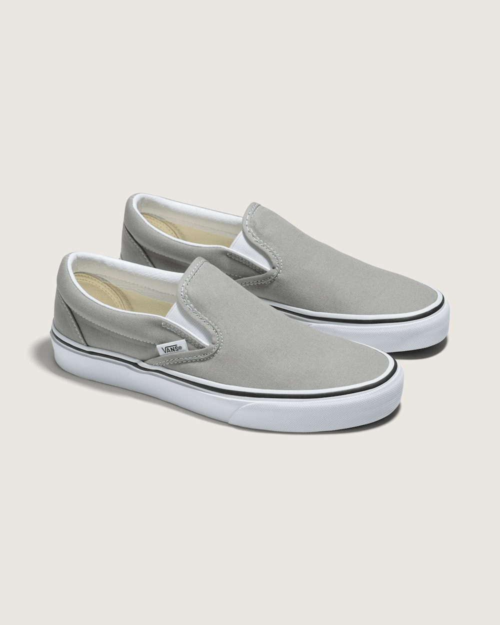 Women|Men Vans Classic Slip-On Drizzle/True White Shoe