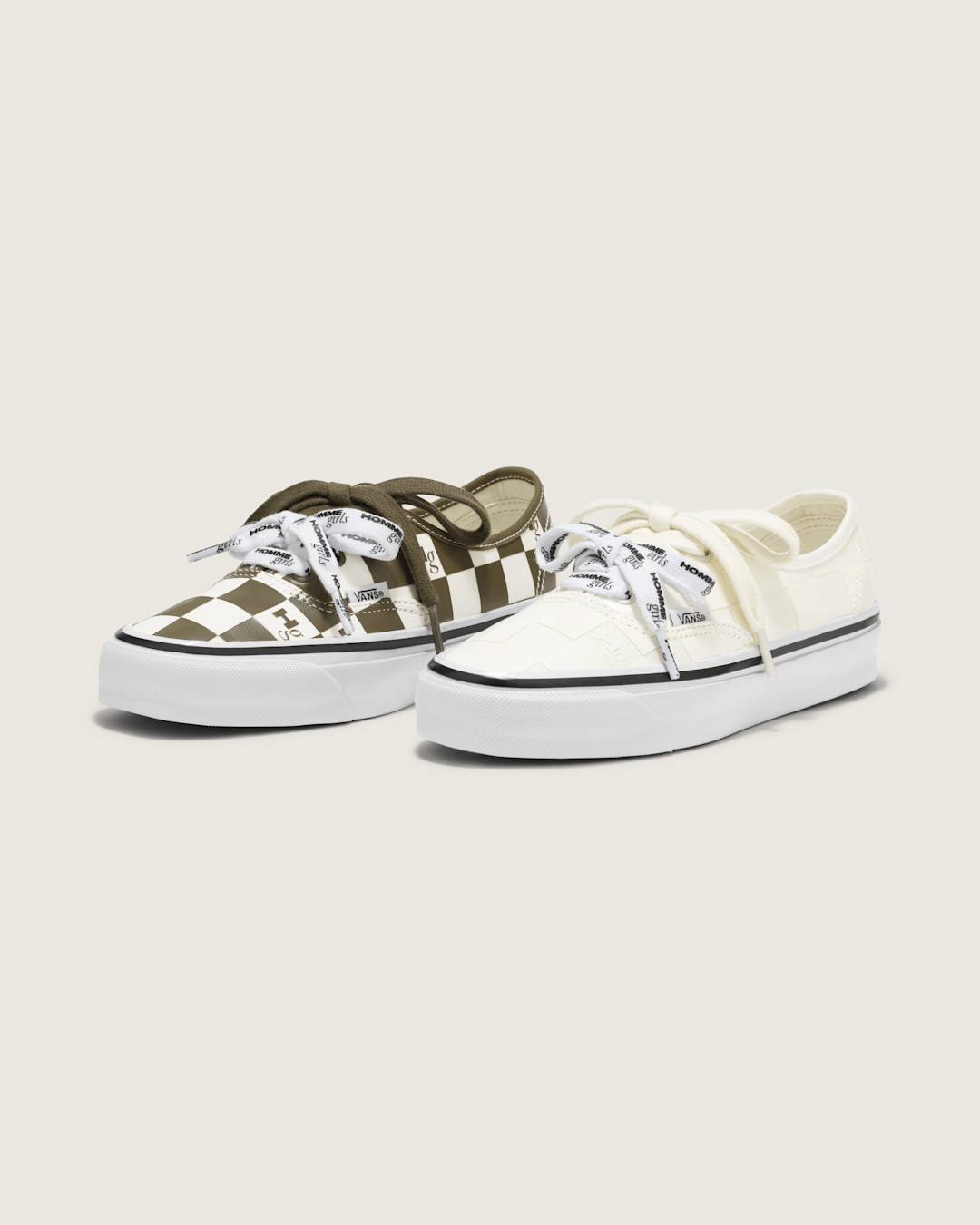Women Vans OTW by Vans X HommeGirls Authentic 44 in Checkerboard Marshmallow White