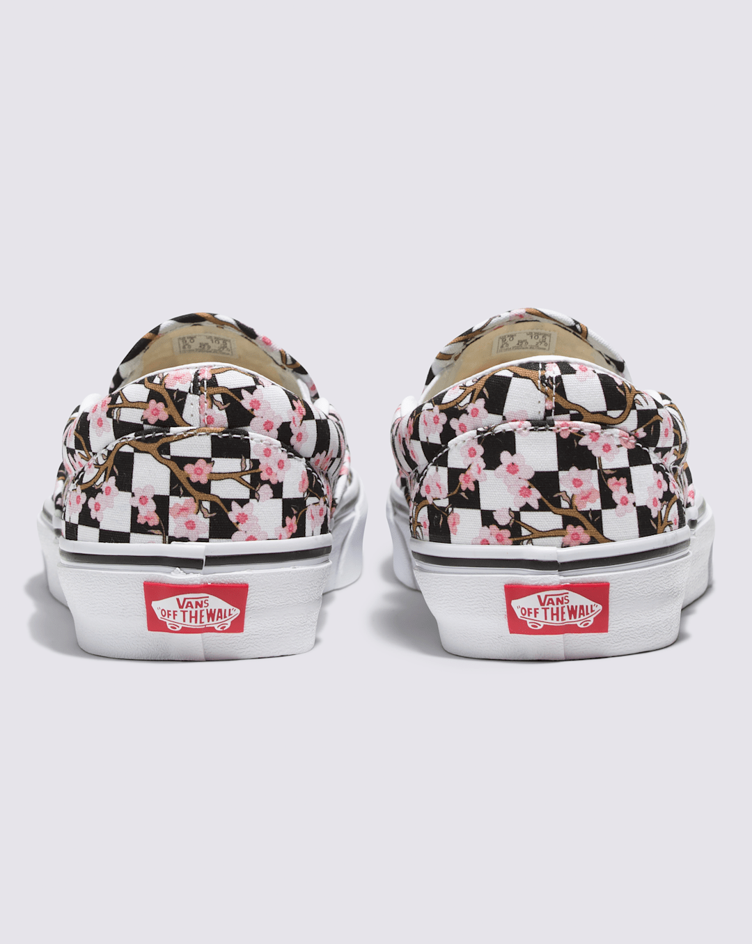 Women Vans Customs Classic Slip-On Checkerboard Shoe in Cherry Blossom Pink / Black