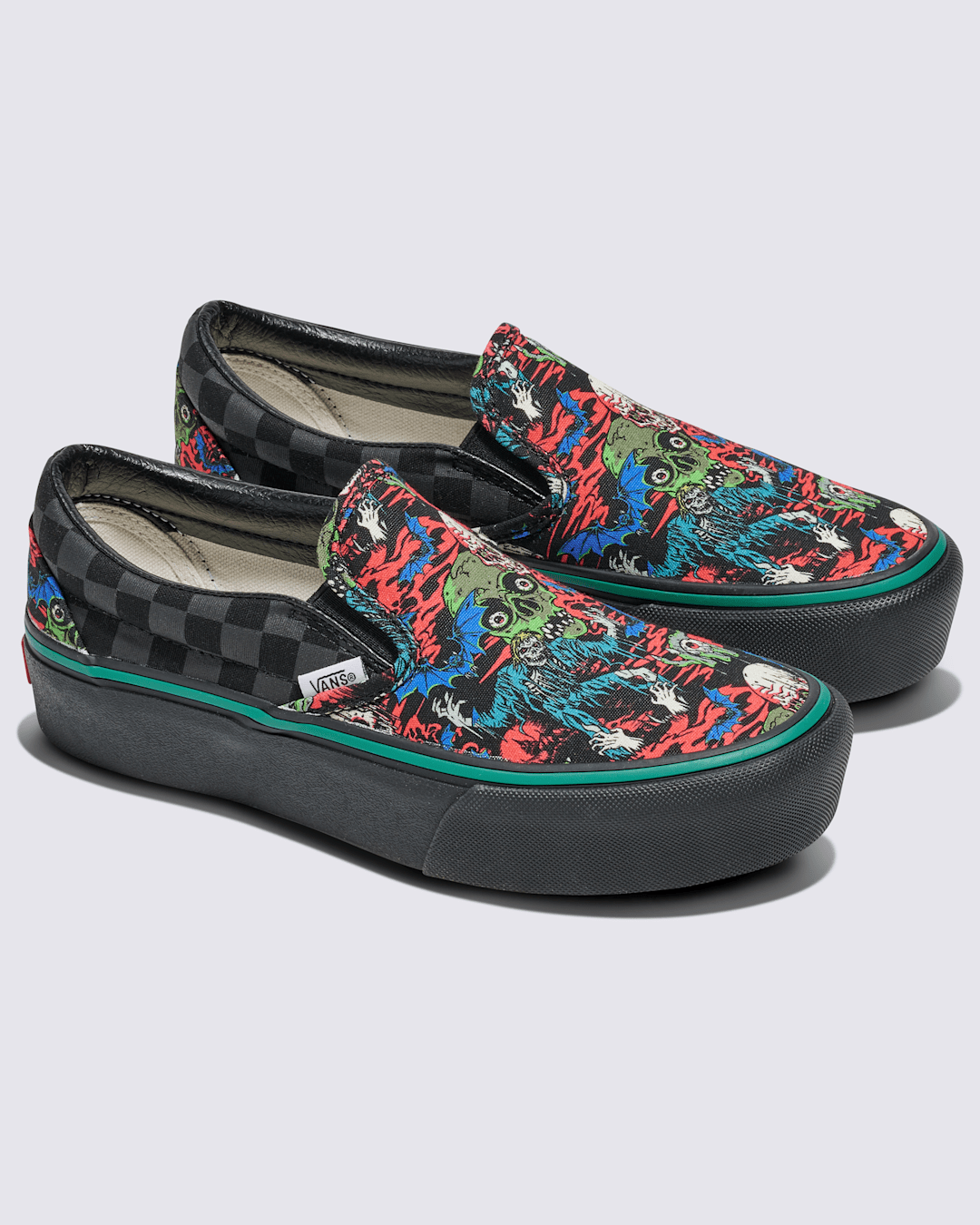 Women|Men Vans Customs Classic Slip-On Platform Halloween Shoe in Customs