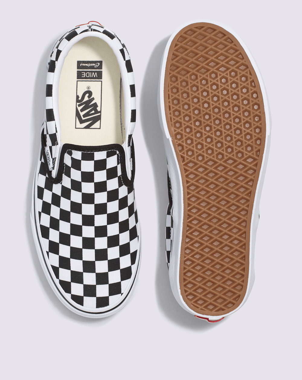 Women|Men Vans Customs Classic Slip-On Checkerboard Wide Shoe in Customs