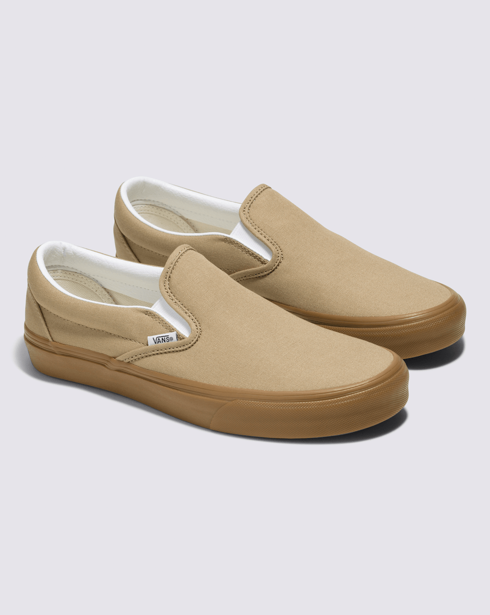 Women|Men Vans Customs Classic Slip-On Wide Shoe in Tan Brown