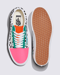 Women Vans Customs Old Skool Platform Shoe in Pink / White / Black