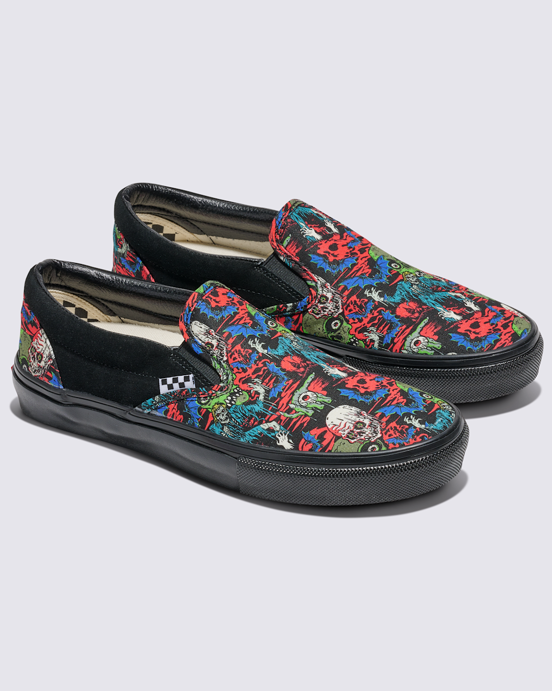 Women|Men Vans Customs Skate Slip-On Halloween Shoe in Customs