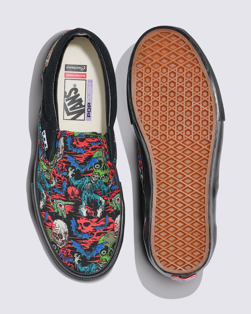 Women|Men Vans Customs Skate Slip-On Halloween Shoe in Customs