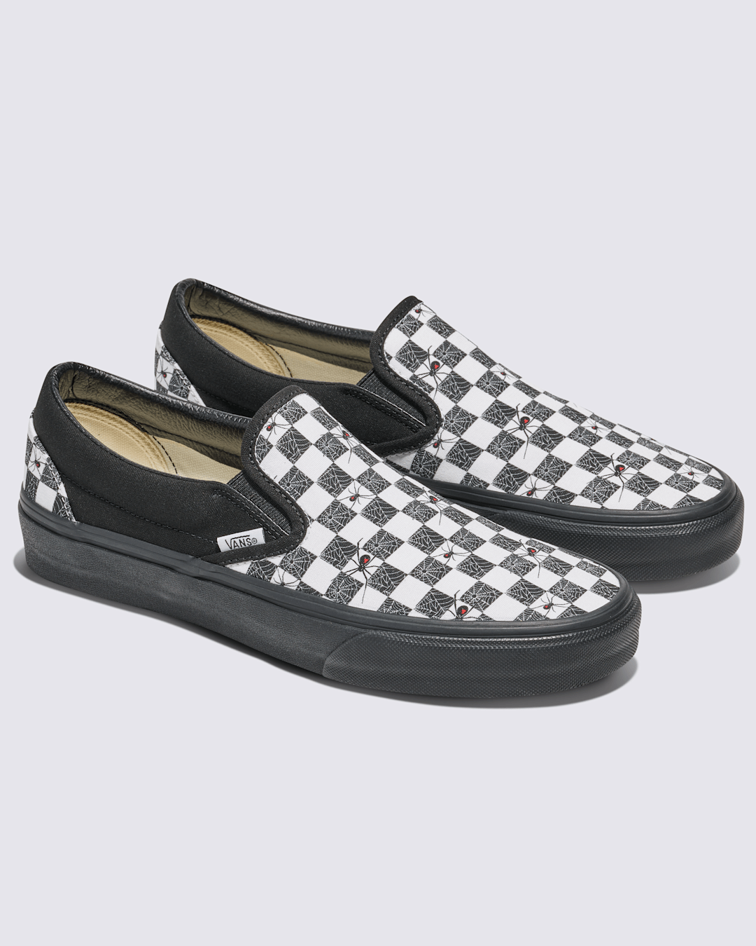 Women|Men Vans Customs Classic Slip-On Halloween Checkerboard Shoe in Customs