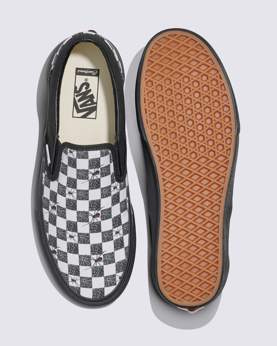 Women|Men Vans Customs Classic Slip-On Halloween Checkerboard Shoe in Customs