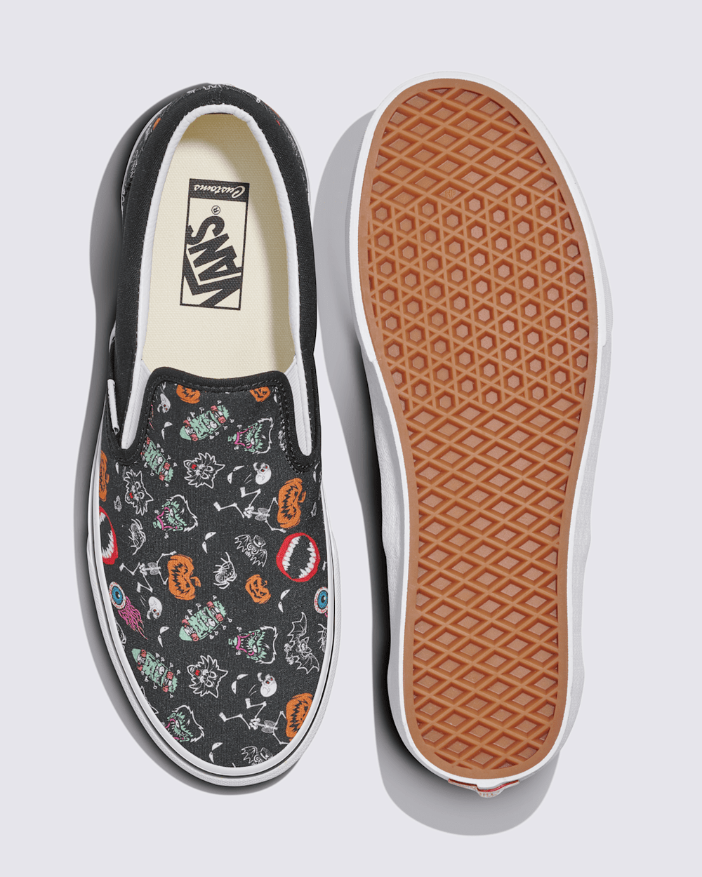 Women|Men Vans Customs Classic Slip-On Halloween Shoe in Customs