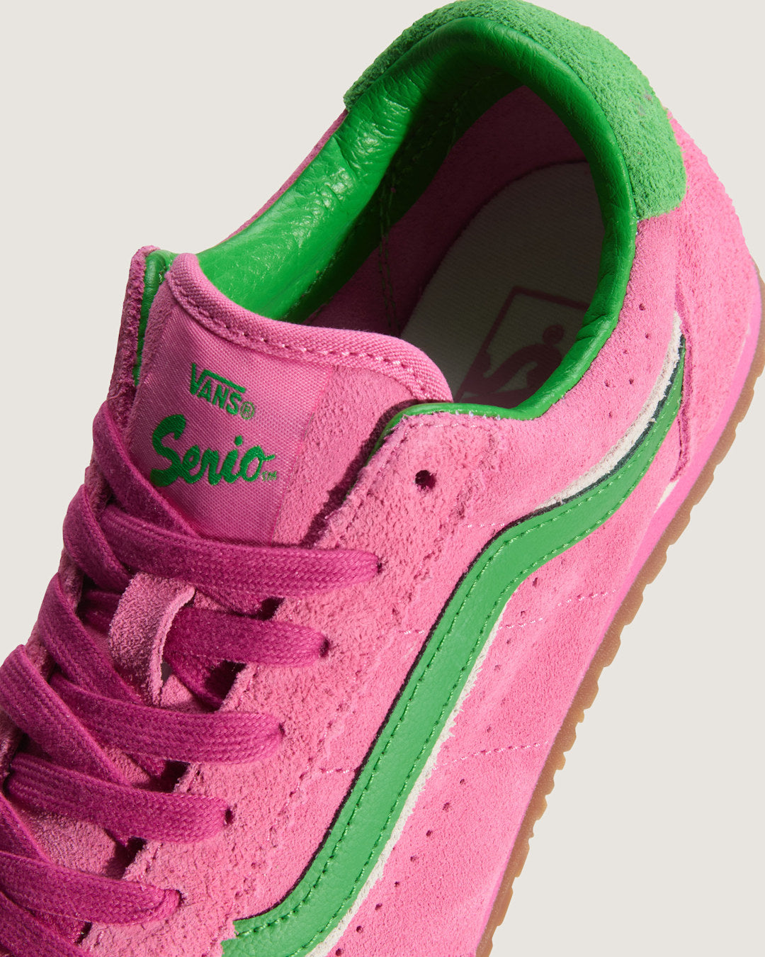Women Vans Super Lowpro Shoe in Fizz Pink / Bright Green