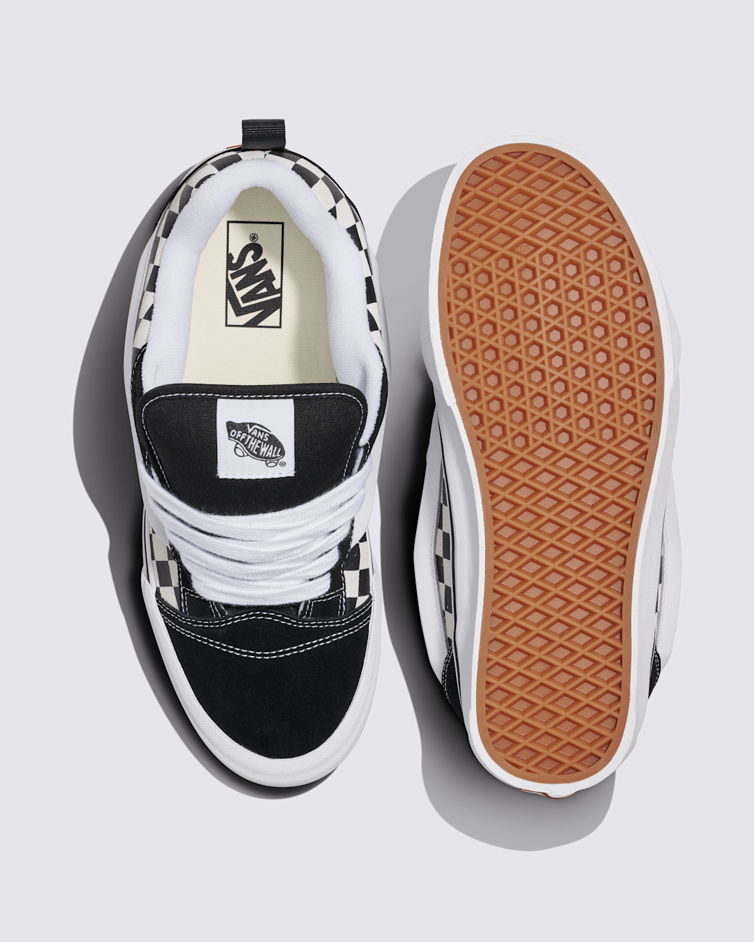 Women|Men Vans Knu Skool Checkerboard Shoe in Checkerboard Black / True White