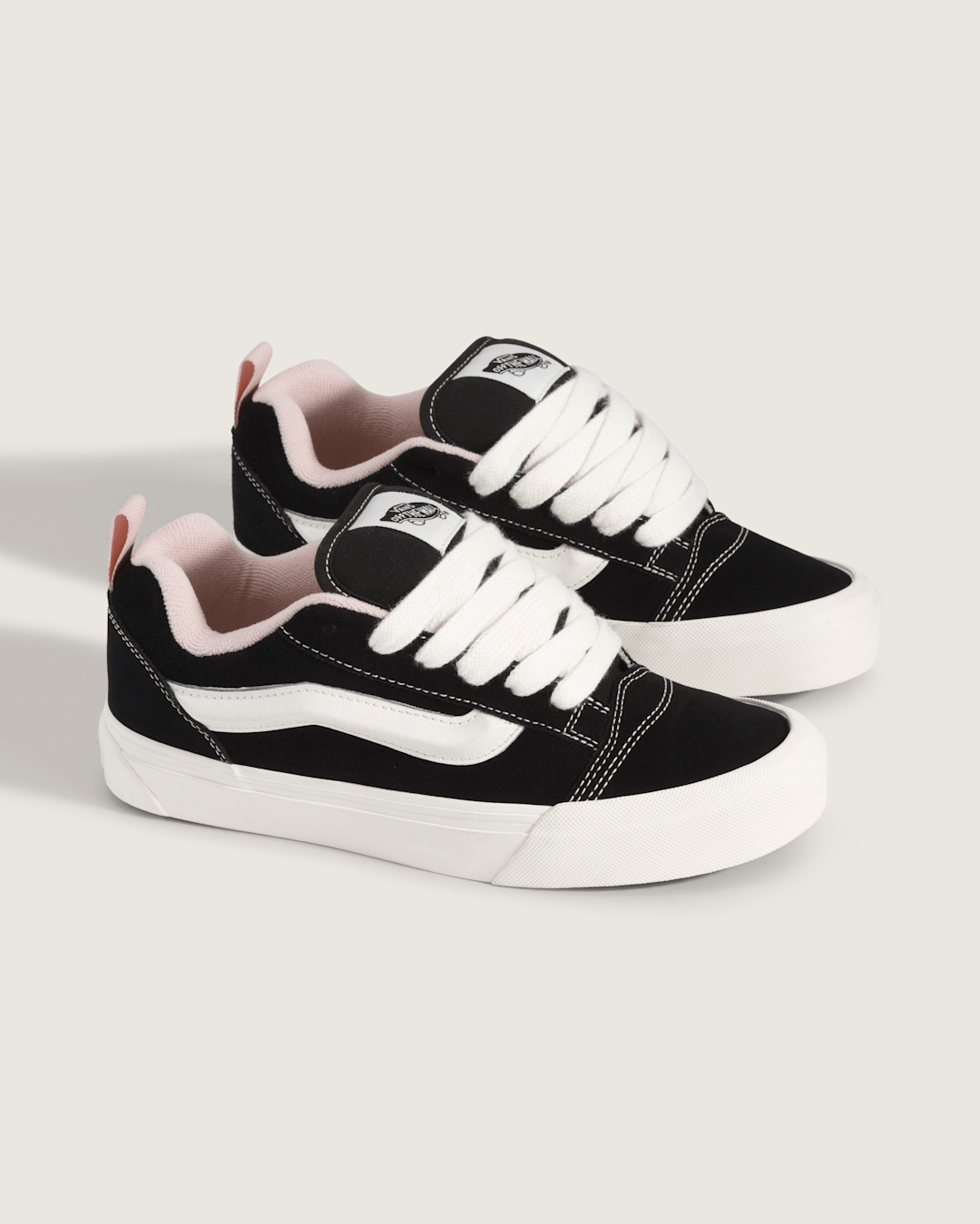 Women Vans Knu Skool Shoe in Black / Sepia Rose Pink