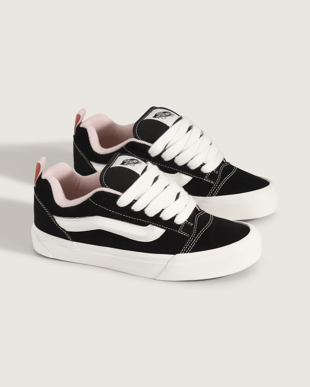 Women Vans Knu Skool Shoe in Black / Sepia Rose Pink
