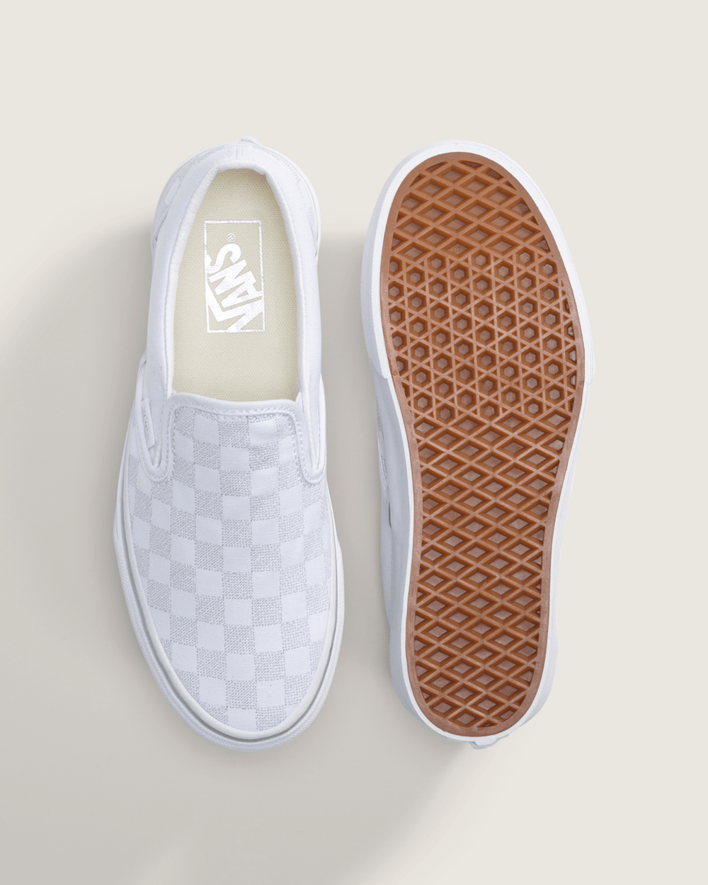 Women|Sale Vans Classic Slip-On Platform Checkerboard Shoe in Checkerboard Silver Grey