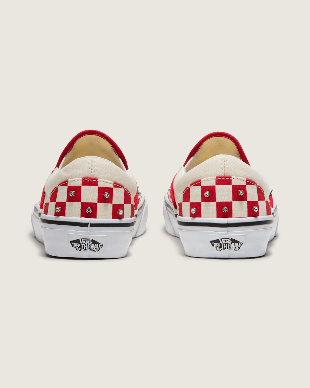 Women|Sale Vans Classic Slip-On Checkerboard Shoe in Racing Red / White