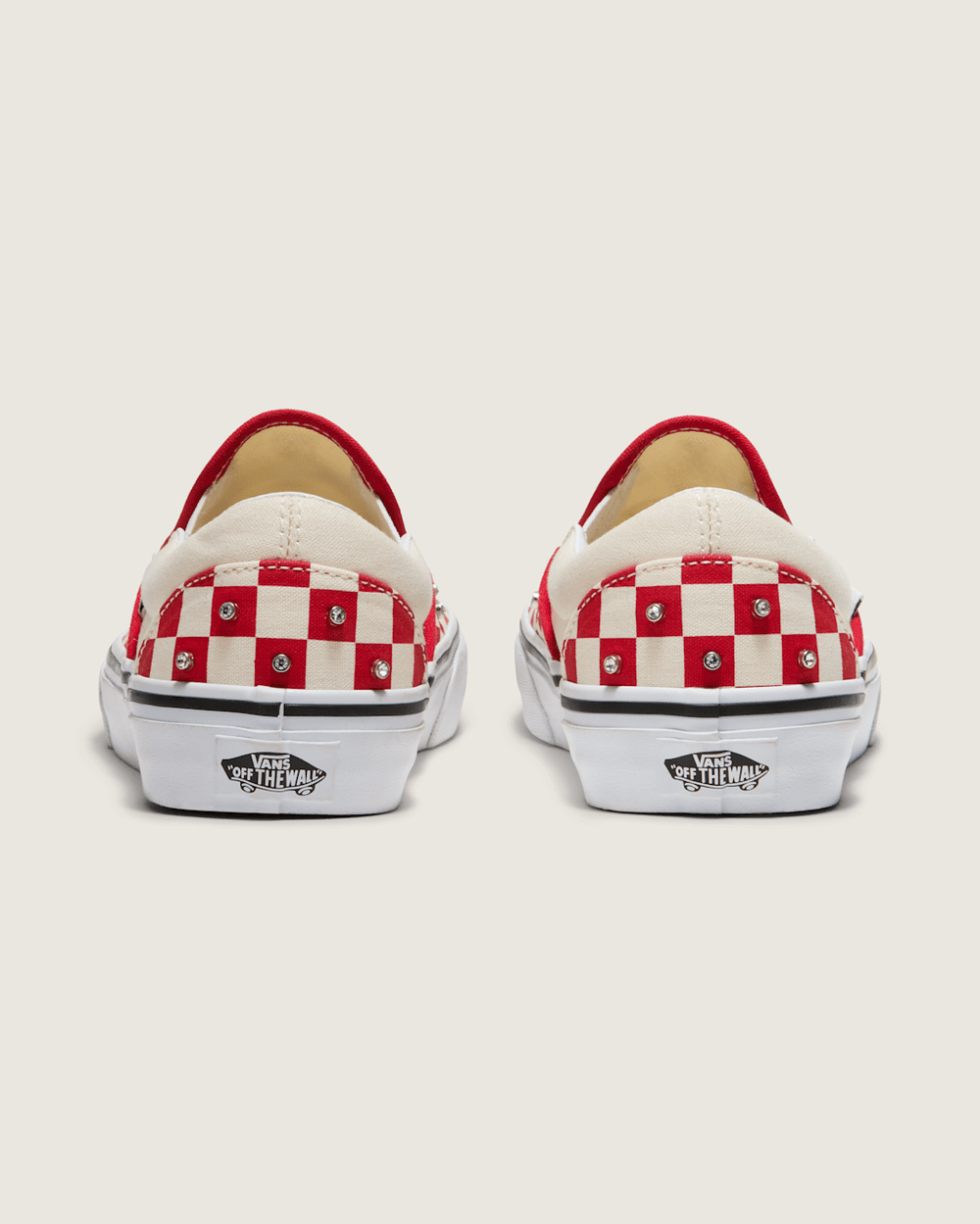 Women|Sale Vans Classic Slip-On Checkerboard Shoe in Racing Red / White