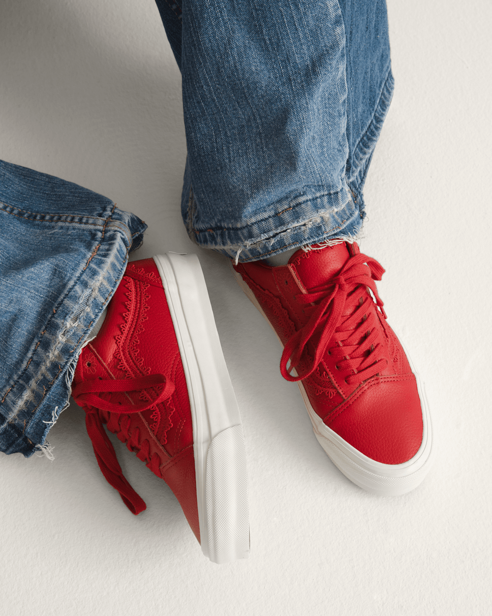 Women|Sale Vans Premium Old Skool Shoe in Racing Red