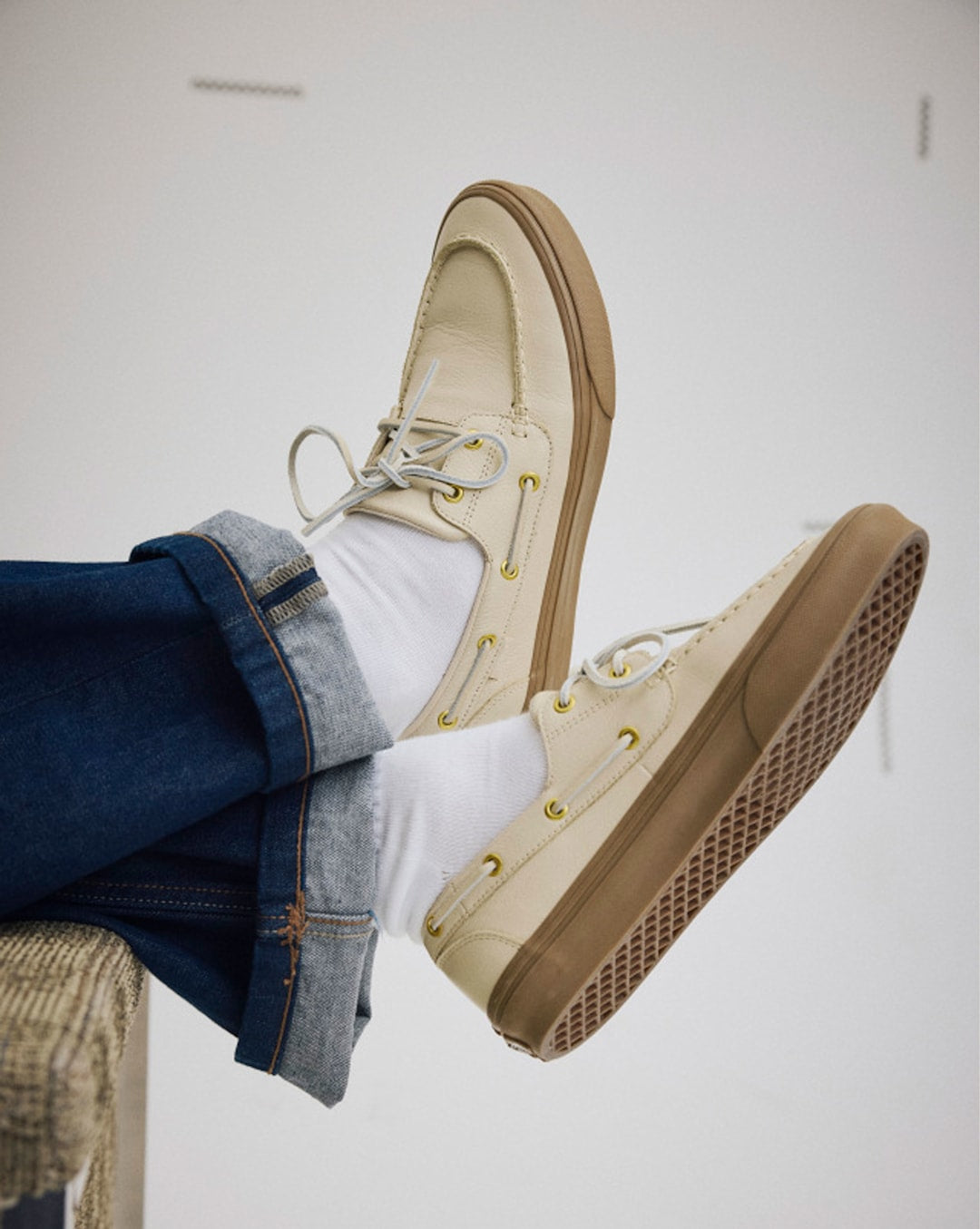 Women|Men Vans 2-Eyelet Boat Shoe in Tan Brown