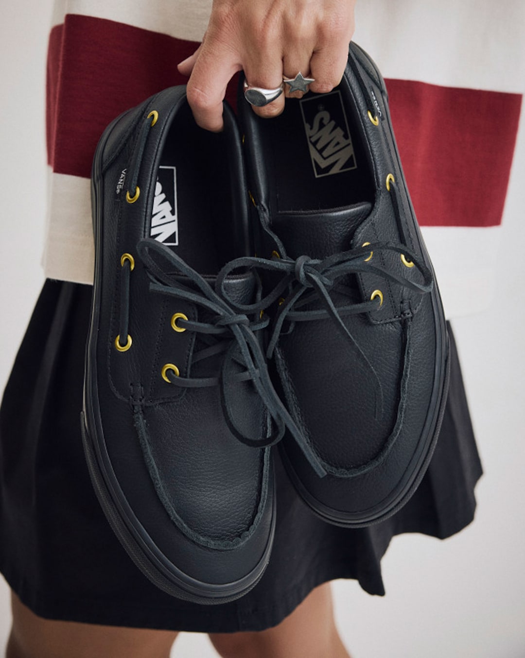 Women|Men Vans 2-Eyelet Boat Shoe in Black