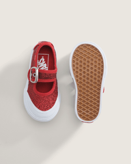 Women|Kids Vans Toddler Mary Jane Shoe in Glitter Red