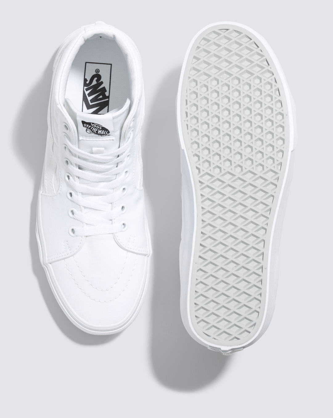 Women|Men Vans Sk8-Hi Wide Canvas True White Classics Shoe