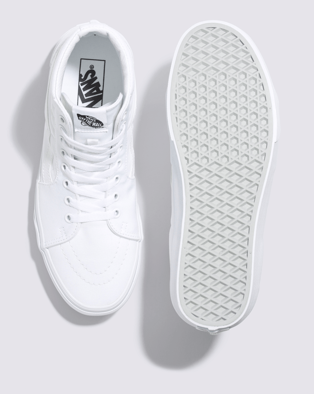 Women|Men Vans Sk8-Hi Wide Canvas True White Classics Shoe