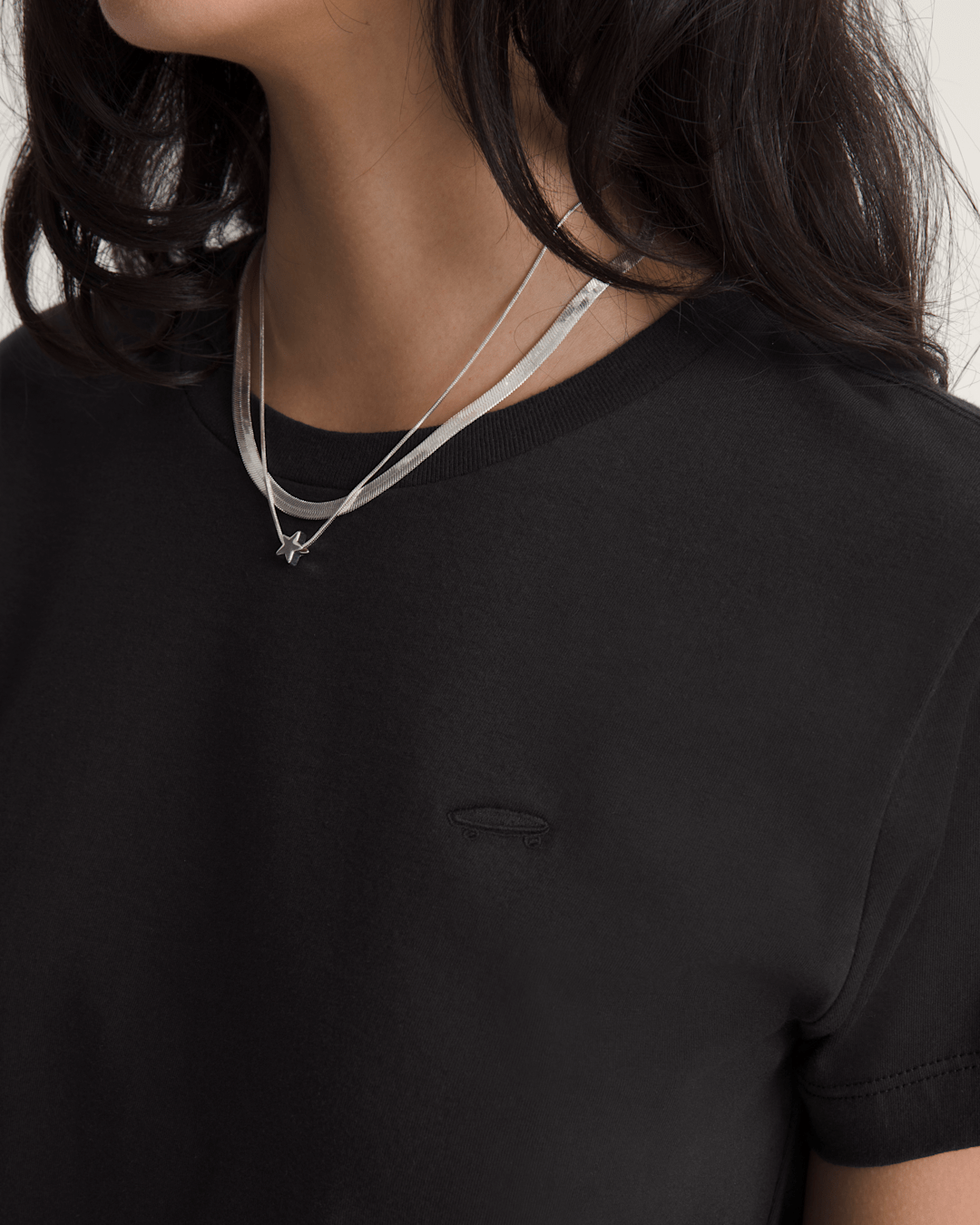 Women Vans Salton Crew T-Shirt in Black