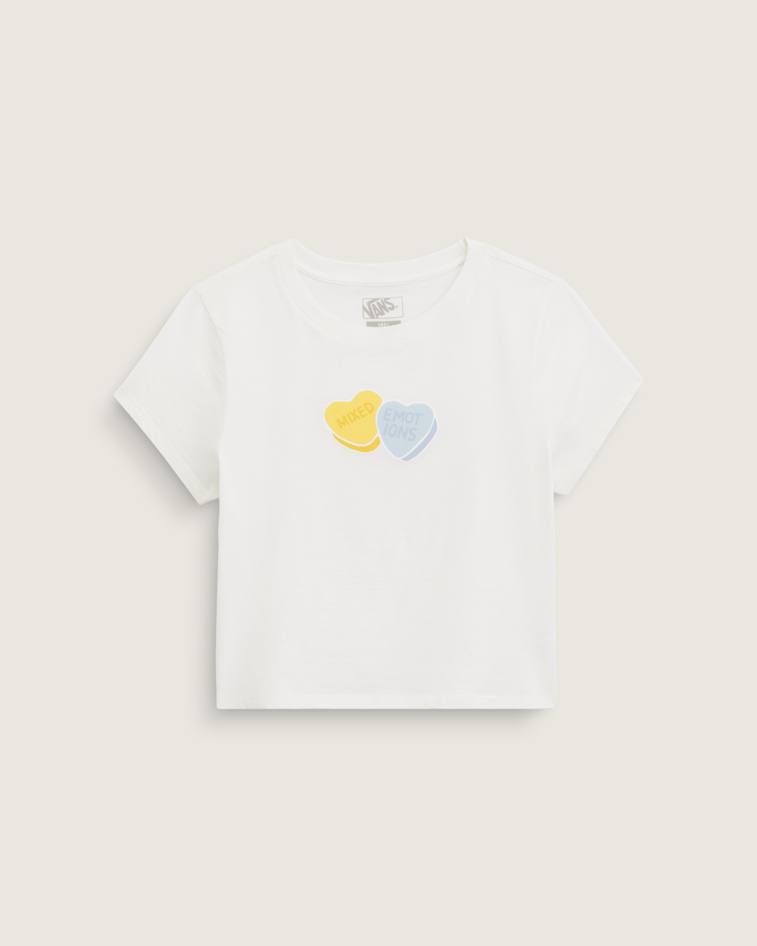 Women Vans Candy Mixed Emo T-Shirt in Marshmallow White